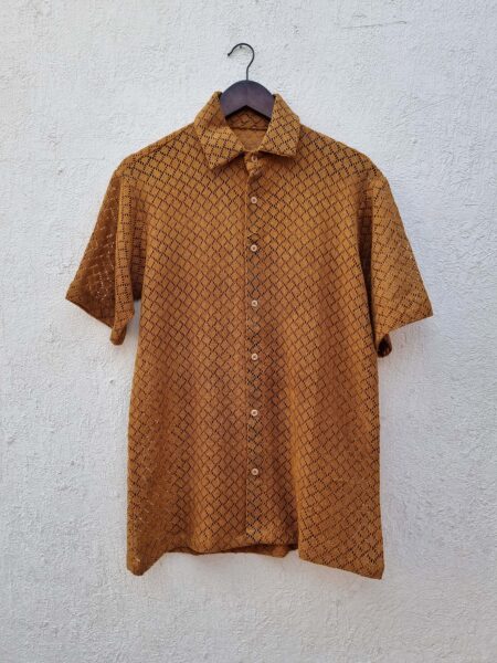 GOLDEN BROWN CROCHET SHIRT