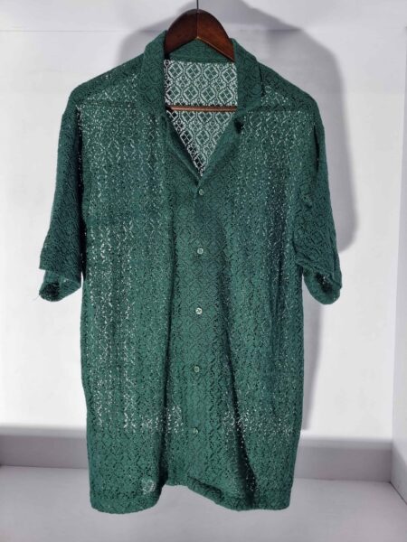 FOREST GREEN CROCHET SHIRT