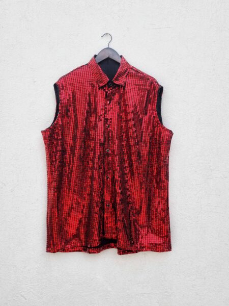 RED SLEEVELESS DISCO SHIRT