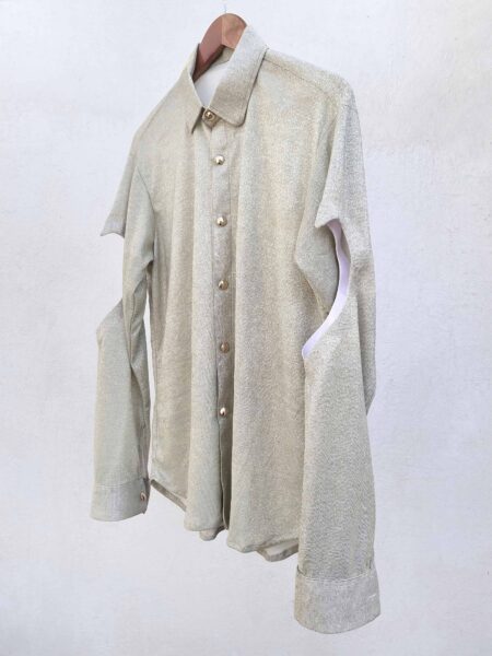 SILVER GLITTER HEART CUTOUT SHIRT